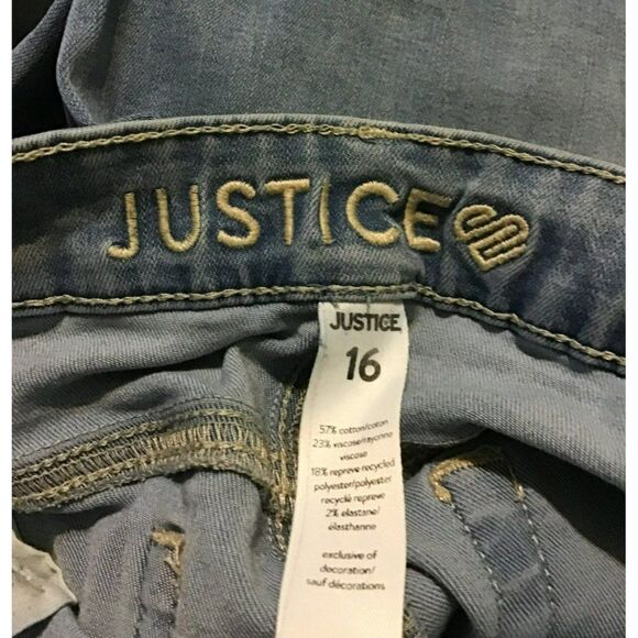 Justice Blue Girlfriend Jeans Size 16 - Picture 7 of 9